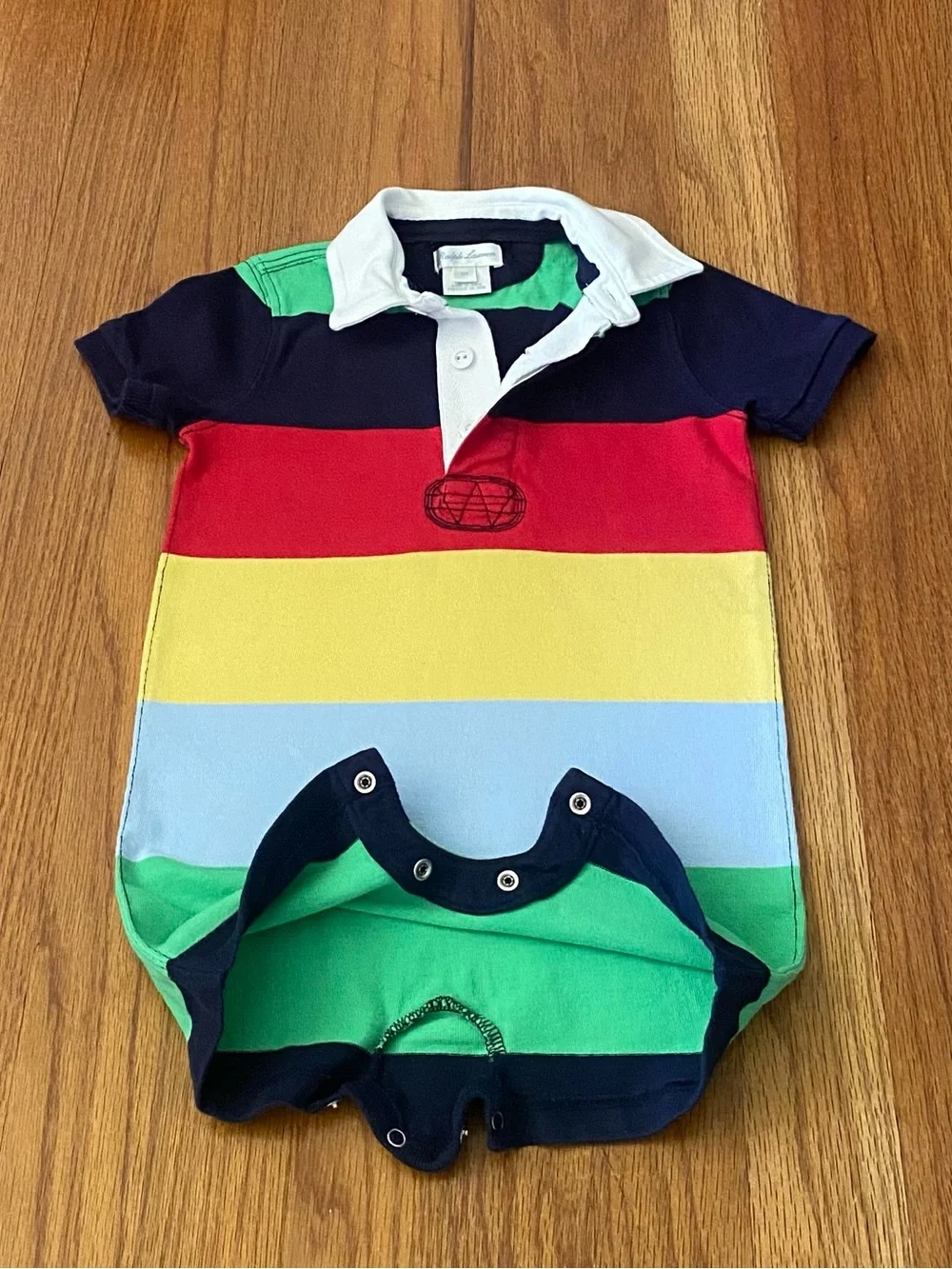 Ralph Lauren Striped Multi Color Rugby Romper